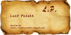 Leif Polett névjegykártya